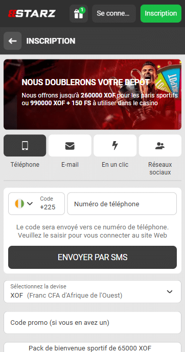 888Starz inscription